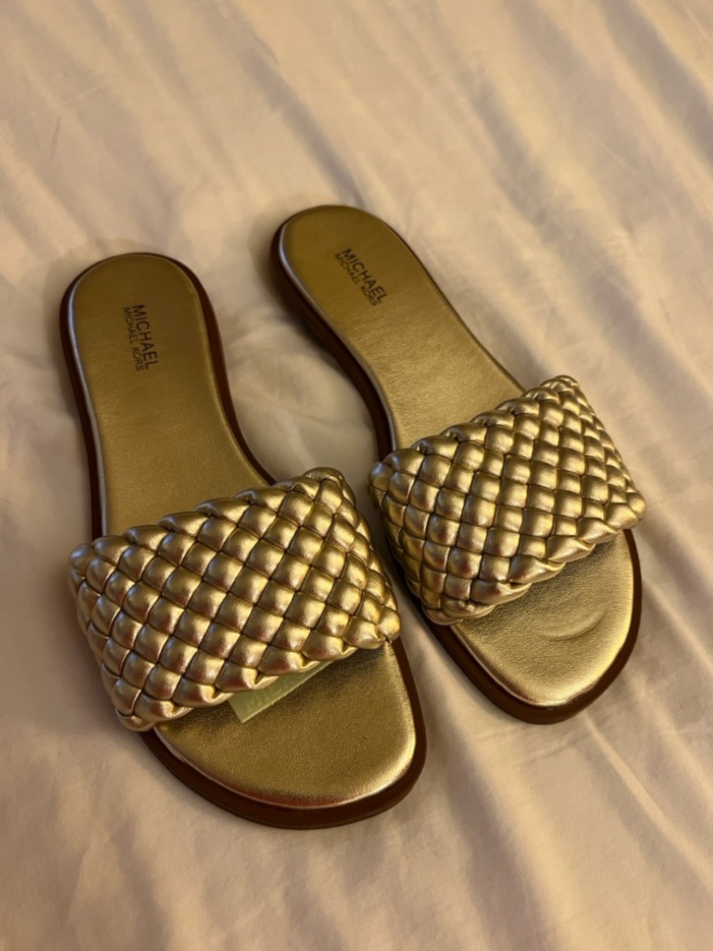 MICHAEL Michael Kors Amelia Braided Gold Sandal
